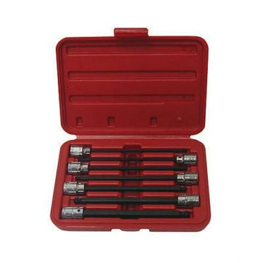ABN 3/8” Inch Drive Long Ball Head Metric Allen Wrench Set Hex Bit Deep Impact Socket 7pc Set 3mm to 10mm Excluding 9mm ABN 3/8” Inch Drive Long Ball Head Metric Allen Wrench Set Hex Bit Deep Impact Socket 7pc Set 3mm to 10mm Excluding 9mm